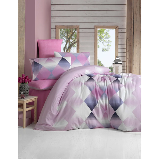 Twitchell Pink/White/Fuchsia Duvet Cover Set