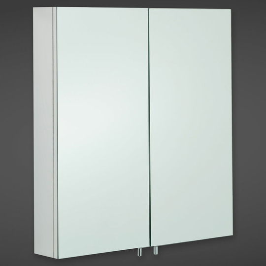 Rak Delta Mirrored Bathroom Cabinet 600mm h x 670mm w - Stainless Steel