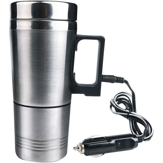 Perlerare - 12V Car Electric Heating Vacuum Flask With Stainless Steel Coffee Mug