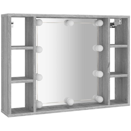 Vidaxl - Mirror Cabinet with led Grey Sonoma 76x15x55 cm Grey