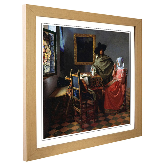 The Glass of Wine by Johannes Vermeer Framed Painting Print