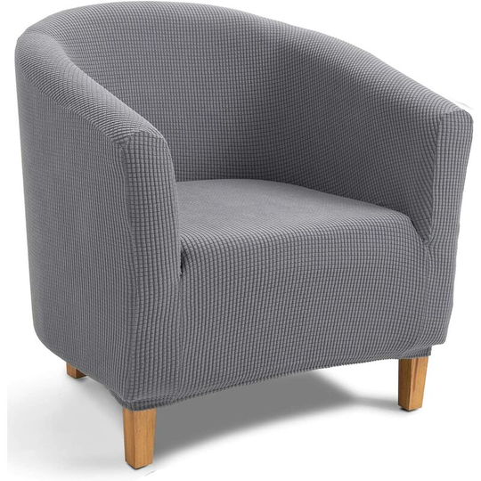 Armchair Cover ,Jacquard Stretch Tub Chair Sofa Slipcover (Bath Chair Cover,Light Grey)