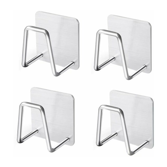 BetterLife 4pcs Sponge Door, Kitchen Sink Support, Standing Steel Stainless Steel Kitchen Tool Sponge Drink, Dishwasher, Dishwashes, Bath Balls