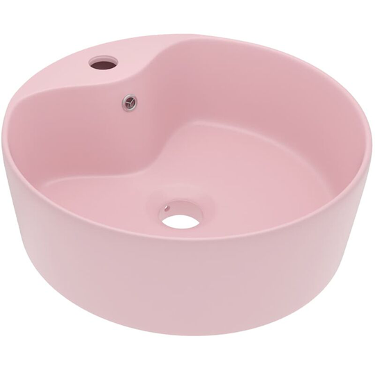Luxury Wash Basin with Overflow Matt Pink 36x13 cm Ceramic Vidaxl Pink
