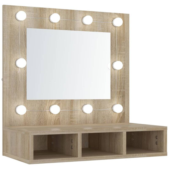 Vidaxl - Mirror Cabinet with led Sonoma Oak 60x31.5x62 cm Brown