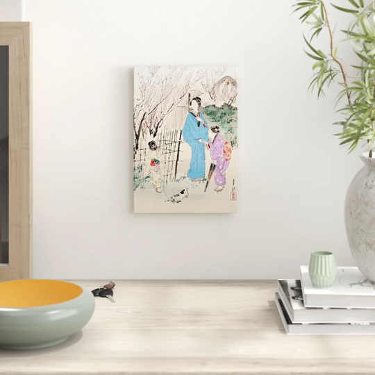 'Peach Blossoms Japanese Oriental Art' Graphic Art