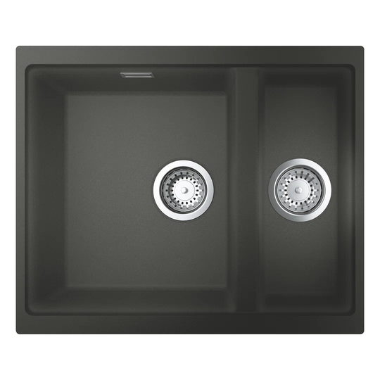 GROHE K500 composite sink, 55.5cm, Granite Gray, top-mounted, 1.5 bowls, with overflow. 31648AT0