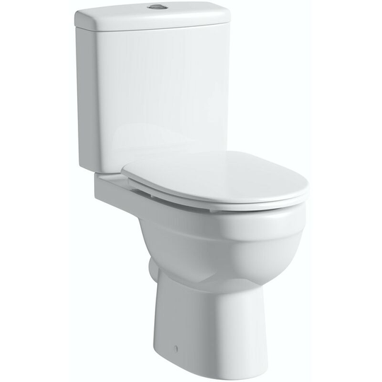 Eden close coupled toilet with luxury soft close seat - White - Orchard