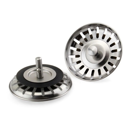 Kitchen sink filter cover, 80 mm diameter, stainless steel