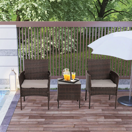 Arrtie Rattan 2 - Person Seating Group with Cushions