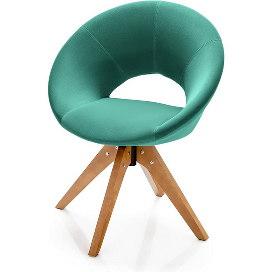 360° Swivel Velvet Accent Chair, Upholstered Lounge Leisure Tub Armchair, Solid Beech Legs Occasional Vanity Desk Seat Dining Chairs for Living Room,