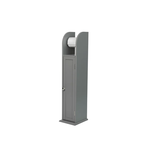 Free Standing Toilet Roll Holder Bathroom Unit Grey