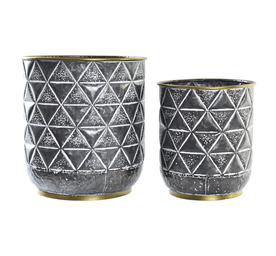 Flowerpot Stand Set 2 Metal Iron 33X33x35 Aged