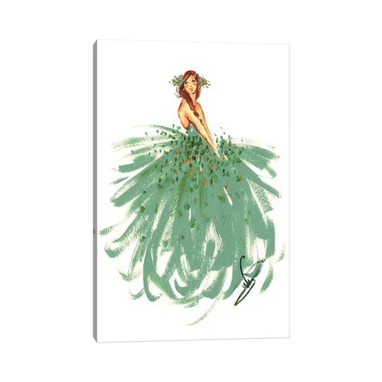 Green Fairy by Dorina Nemeskeri - Wrapped Canvas Painting on Canvas
