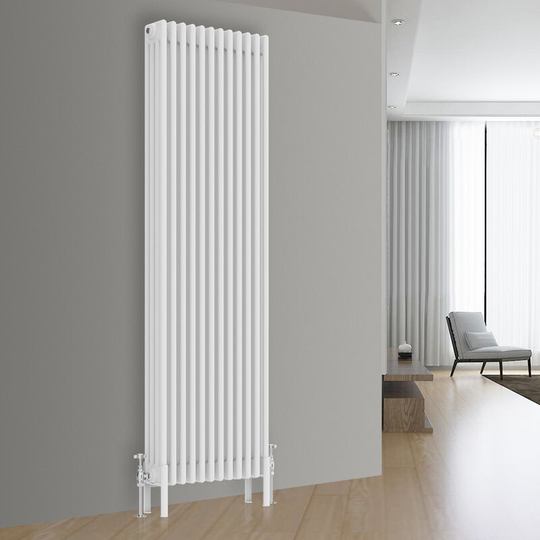 NRG - Traditional Cast Iron Style Radiator Central Heating Rads White Vertical 4 Column 1800x560mm