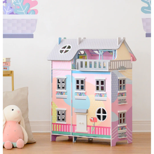 Bunnell Kids Doll House & 11 Accessories for 3.5" Dolls