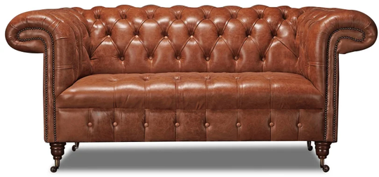 Indianola Leather 2 Seater Chesterfield Sofa