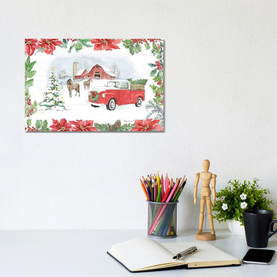 Farmhouse Holidays I by Beth Grove - Wrapped Canvas Graphic Art
