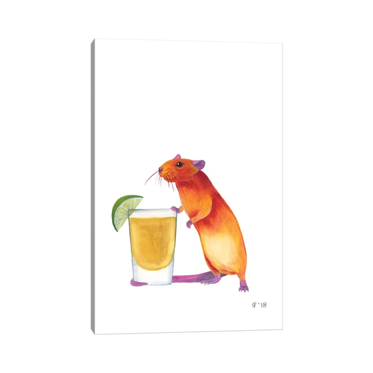 Tequila Rat by Alasse Art - Wrapped Canvas Graphic Art