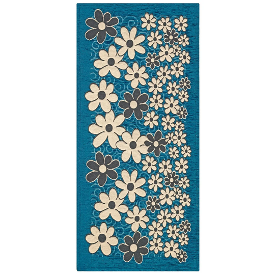 Tiberius Daisy Hooked Blue/Black/Beige Rug