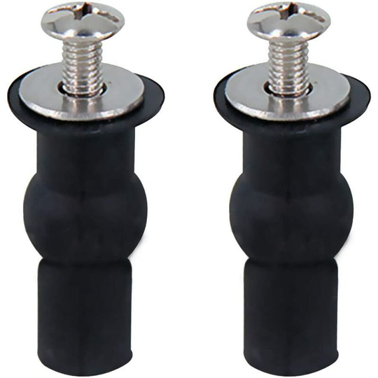2 Pieces Toilet Seat Fixings Hinges Blind Hinges Fixing Hole Stretch Rubber Screw Fits All Toilets (18mm)