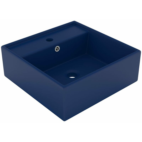 Vidaxl - Luxury Basin Overflow Square Matt Dark Blue 41x41 cm Ceramic Blue