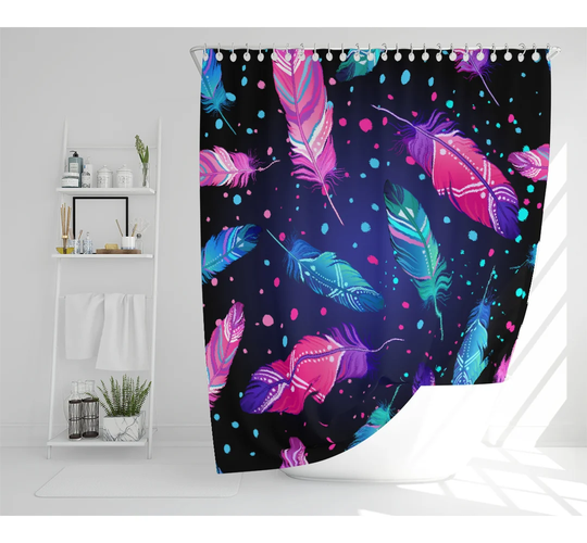 Brunette Polyester Shower Curtain Set