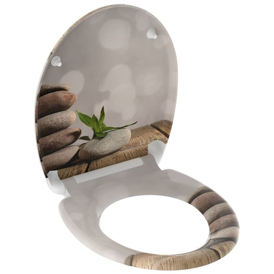 Toilet Seat with Soft-Close Quick Release stone pyramid schütte - Multicolour