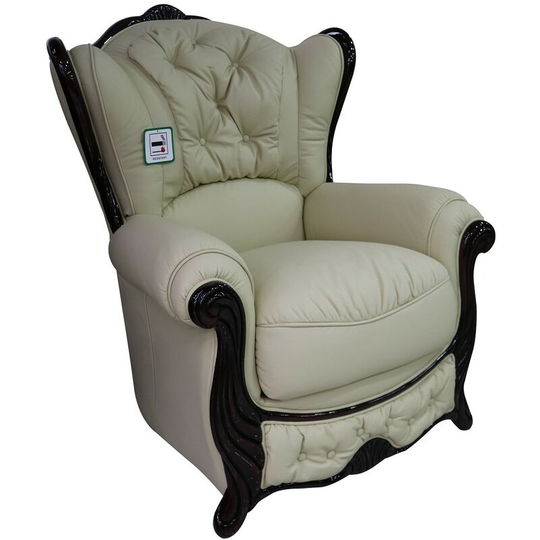 Christina Armchair Genuine Italian Leather Cream Sofa Settee Offer