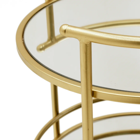 Lizzy Metal/Mirror Trolley Serving Cart