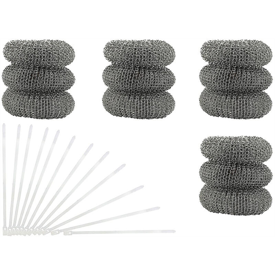 12Pcs Lint Traps with 12 Ties Attach to Washer Sink Hose Stainless Steel Lint Catcher From Clogging