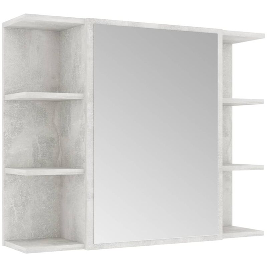 Bathroom Mirror Cabinet Concrete Grey 80x20.5x64 cm Engineered Wood Vidaxl Grey