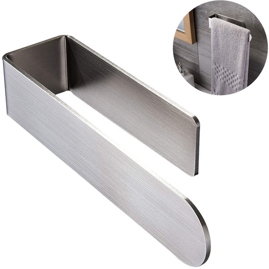 Hand Towel Holder/Hand Towel Ring - Self Adhesive Bathroom Towel Bar Stick on Wall, sus 304 Stainless Steel Brushed-Short style