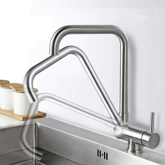 Folding Kitchen Mixer Faucet Folding Kitchen Swivel Sink Mixer 360 ° Faucets Kitchen Steel Brushed Nickel for Foldable Kitchen Sink For Windows