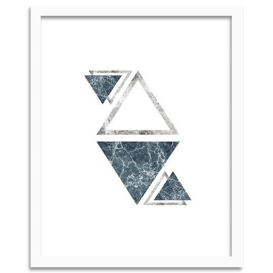 'Marble Triangles - Abstraction' - Picture Frame Graphic Art Print on Paper