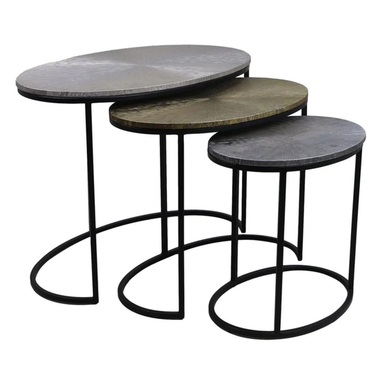 3 Piece Coffee Table Set Fletcher Oval