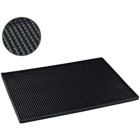 Drubber carpet, tableware, 45x30 cm, black