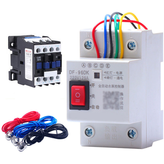 Fully Automatic Water Level Controller Water Tower Well Pool Water Pump Water Supplys and Drainage Controller - Multicolor,DF-96DK & 3pcs 2m