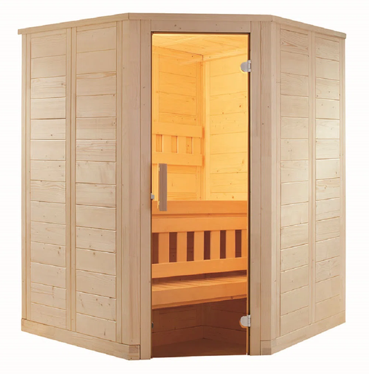 WELLFUN MINI Corner Sauna Cabin By SENTIOTEC 145X145 Cm