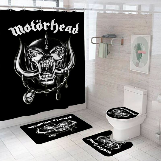 Halloween Shower Curtain Sets, 71 inch x 71 inch Halloween Bathroom Decor Set - Shower Curtain with Mat, Toilet Lid Cover, Bath Mat - Halloween
