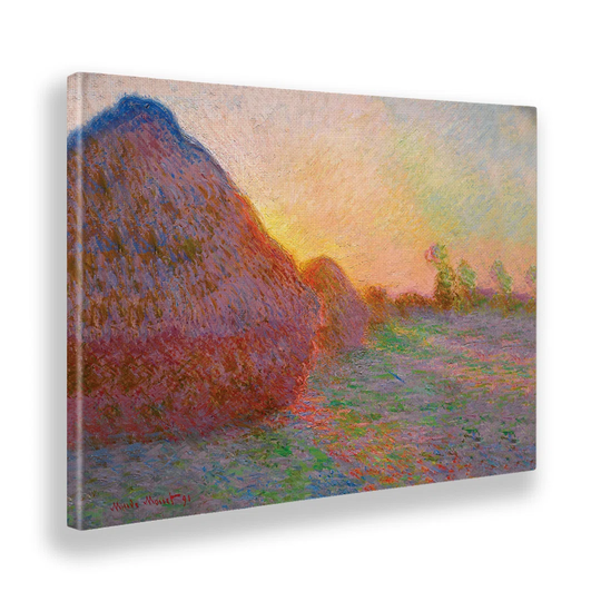 Claude Monet-Countryside Panorama with Sheaves of Wheat-Horizontal