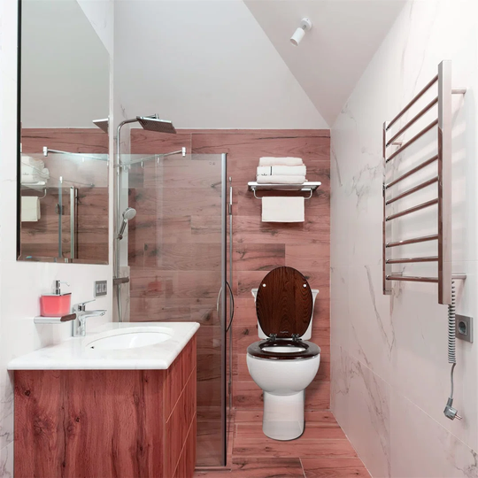 Toilet Seat Natural Wooden Toilet Seat With Quietly Closed And Quick Release Hinges, Easy To Install Also Easy To Clean, High-Quality Antibacterial (D