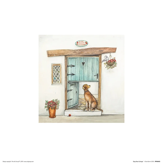 'Dog Rose Cottage' Painting on Wrapped Canvas