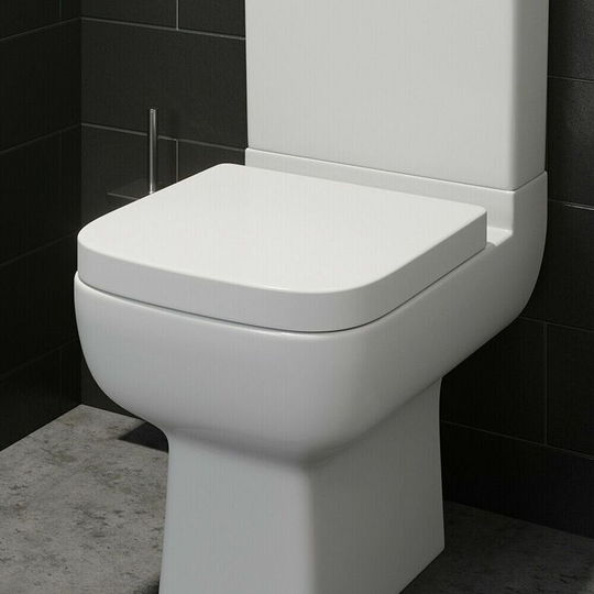 Amelie Soft Close Square Toilet Seat - White - Affine