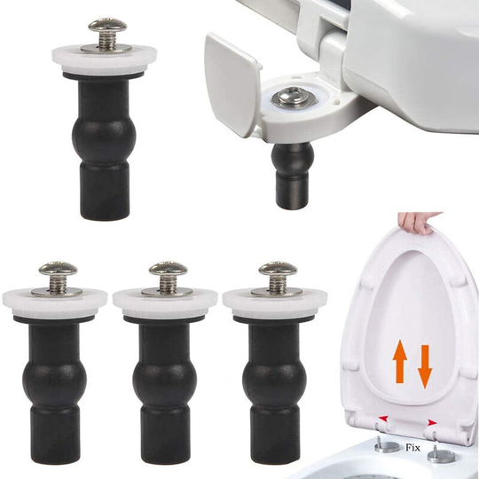 6 Pack Toilet Seat Hinge Bolt Screws Toilet Seat Fasteners Expanding Rubber Top Nuts Fixing Screws Seat Hardware Fixings Toilet Seat Replacement
