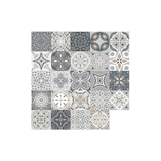 Carrelae Stickers Retro Mosaic Tile Stickers Moroccan Style Self Adhesive Transfer Tiles Bricolae for Decoration Home Bathroom Kitchen (24 Pieces,10