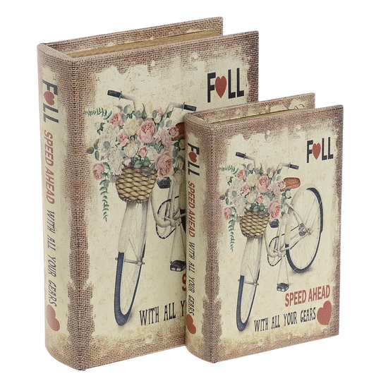 PU Bicycle Farner 2 Piece Decorative Book Set