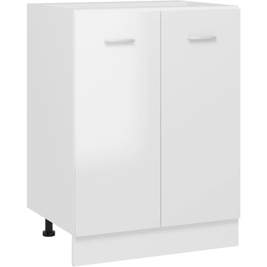 Bottom Cabinet High Gloss White 60x46x81.5 cm Chipboard