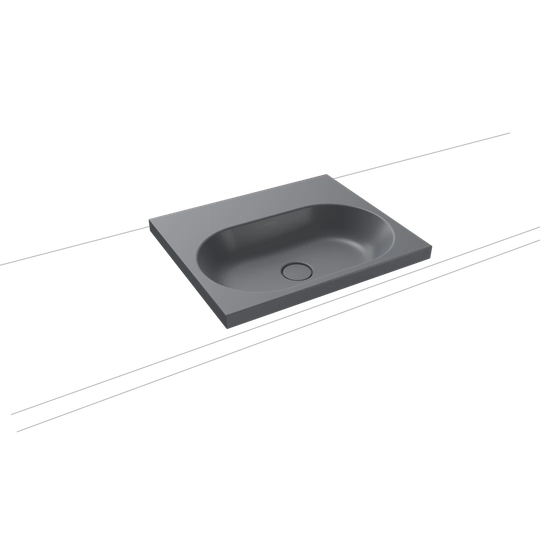 Cold Grey Steel Enamel Rectangular Inset Basin Bathroom Sink