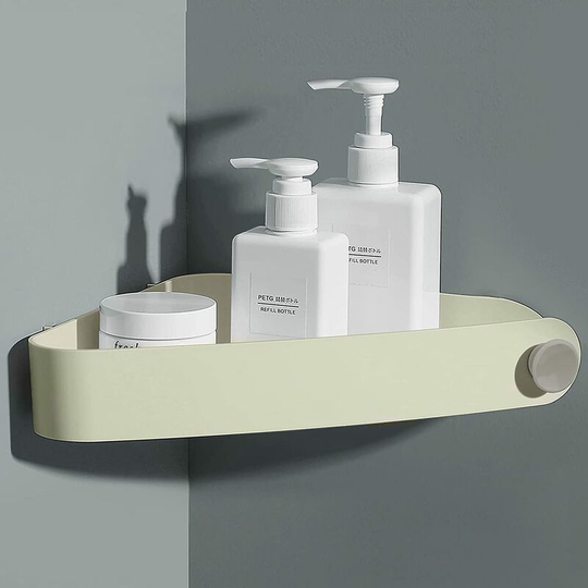 No Drilling Shower Shelf, Plastic Bathroom Storage and Organization, Shower Soap Dish, Bathroom Shelf, Includes 4 Adhesive Stickers, Yellow